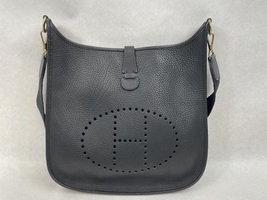 HERMÈS Evelyn GM Black Leather Shoulder Bag
