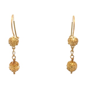 22K Yellow Gold  Indian French Wire Earrings