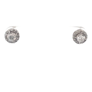 10K White Gold 1/2CTW Diamond Cluster Earrings