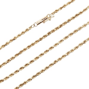 14K Yellow Gold 21 in. 2.2mm Solid Diamond-cut Rope Chain 9.3g