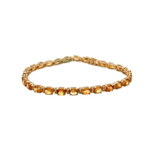 EFFY 14K Yellow Gold Citrine Diamond Tennis Bracelet