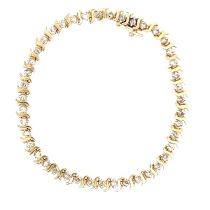 Diamond Tennis Bracelet 0.42ctw 14k Yellow Gold 7.9g