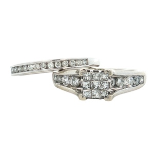 Ladies 10K White Gold 3/4CTW Mixed-Cut Diamond 2-Piece Bridal Set SZ:9