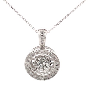 14K White Gold  1-1/4CTW Dancing Diamond Necklace 18 in.