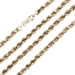 10K Yellow Gold 34 in. 4.7mm Hollow Diamond-Cut Rope Chain 22.9g