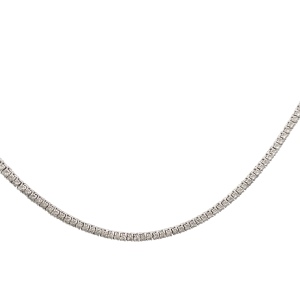 14K White Gold 18 in. 4.0 Carat TW Diamond Tennis Necklace