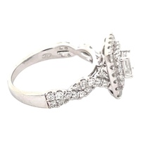 Ladies 10K White Gold Double Halo Diamond Engagement Ring