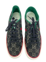 Gucci Black/Ivory GG Jacquard Denim Tennis 1977 Sneakers Size:12