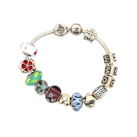 Pandora  Sterling Silver ALE 7-1/4 in. 14-Charm Bracelet