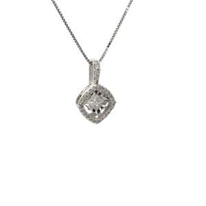 10K White Gold 18 in. 1/4CTW Diamond Necklace