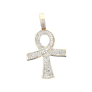 10K Yellow Gold 1/2 Carat TW Diamond Ankh Pendant