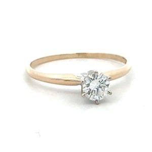 Ladies 14K Yellow Gold .41Ct Diamond Solitaire Engagement Ring