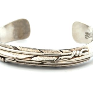 Ben Begay Navajo Sterling Silver Feather Bracelet