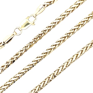 10K Yellow Gold 26 in. Hollow Wheat Link Chain