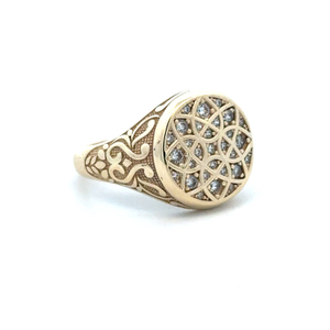 Gents 10K Yellow Gold  1/2 Carat TW Diamond Signet Ring