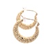 14K Yellow Gold 1 in. Puffy Textured Hoop Earrings