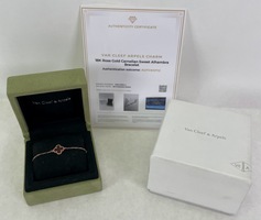 Van Cleef & Arpels 18K Rose Gold Carnelian Sweet Alhambra Bracelet