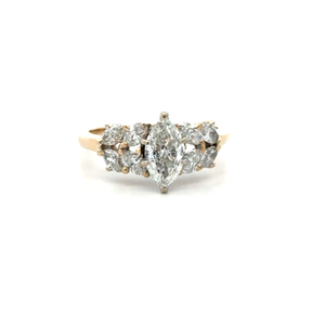 Ladies 14K Yellow Gold 1.0 Ct Marquise/2.0CTW Diamond Cocktail Ring