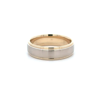 10KTwo-Tone Gold Gents 6.3mm Plain Band