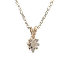 14K Yellow Gold 18 in. Diamond Heart Necklace