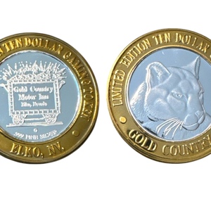 Gold Country Motor Inn Elko Ten Dollar .999 Fine Silver Casino Token