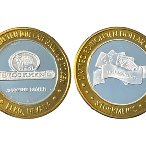 Stockmen's Elko, Nevada "Full House" .999 Fine Silver Casino Token