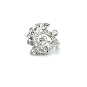 Vintage 14K White Gold Ladies 1.0 Carat TW Diamond Cocktail Ring