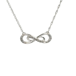 10K White Gold 18 in. 1/4 Carat TW Diamond Infinity Necklace