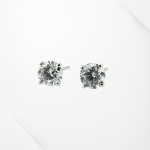14K White Gold 3/4CTW Lab-Diamond Martini Stud Earrings