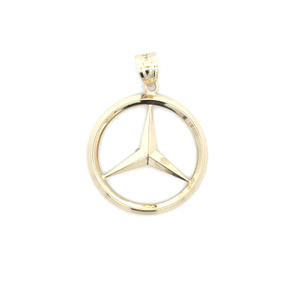 14K Yellow Gold Mercedes Emblem Pendant