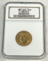 1904 Russian 10 Rouble NGC MS64 
