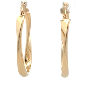 14K Yellow Gold  Rope-Style Pierced Earrings