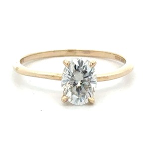 14K Yellow Gold 1.50Ct Moissanite Oval Gemstone Ring