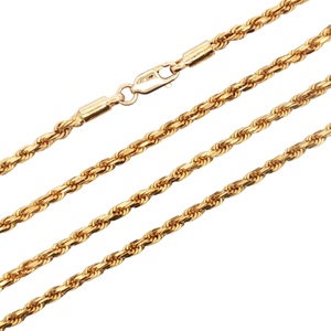 22K Yellow Gold 17 in. 2.4mm Solid Diamond-cut Rope Chain 16.5g