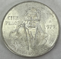 1979 Cien Pesos .0720 Fine Silver Mexican Coin
