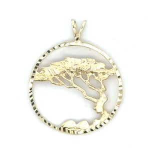 14K Yellow Gold Bonsai Tree Pendant