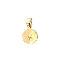 14K Yellow Gold Crucifix Disc Pendant 7.1g