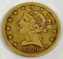 1899 $5 Gold Coin 1/4oz