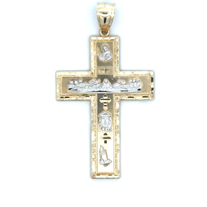 10K Yellow Gold 2-1/2 in. Religious Cross Pendant