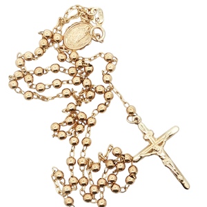 14K Yellow Gold 18 in. Rosary W/Crucifix 7.9g