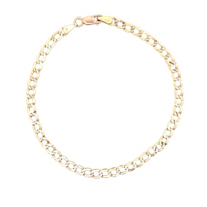 7.5" Gold Curb Bracelet 10k Yellow Gold 1.6g