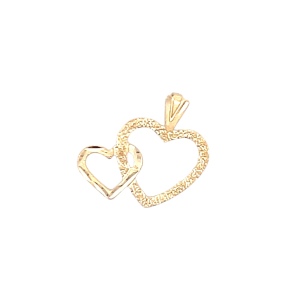 14K Yellow Gold Twin Heart Pendant .4g