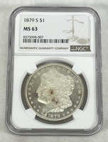 1879 S Morgan Silver Dollar NGC MS63