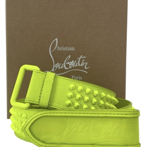 Christian Louboutin Loubi Calf Leather and Spikes -Neon Yellow