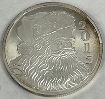 2015 Christmas Santa Claus .999 Fine Silver Round