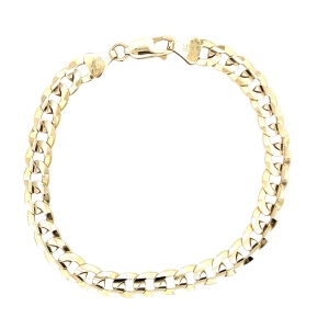 14K Yellow Gold  7.5 in. 6.5mm Heavy Curb Link Bracelet 18g