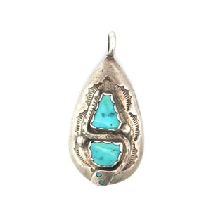 Effie C. Zuni Native American Signed Turquoise Pendant