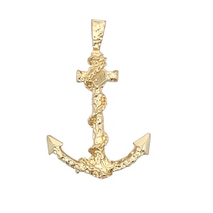 14K Yellow Gold Large Anchor Pendant 4.5g