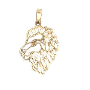 14K Yellow Gold Lion Outline Pendant 6.0g
