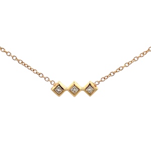 Zoe Chicco 14K Yellow Gold Princess Diamond Necklace